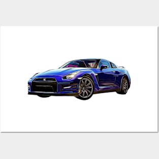 GTR r35 Cartoon Posters and Art